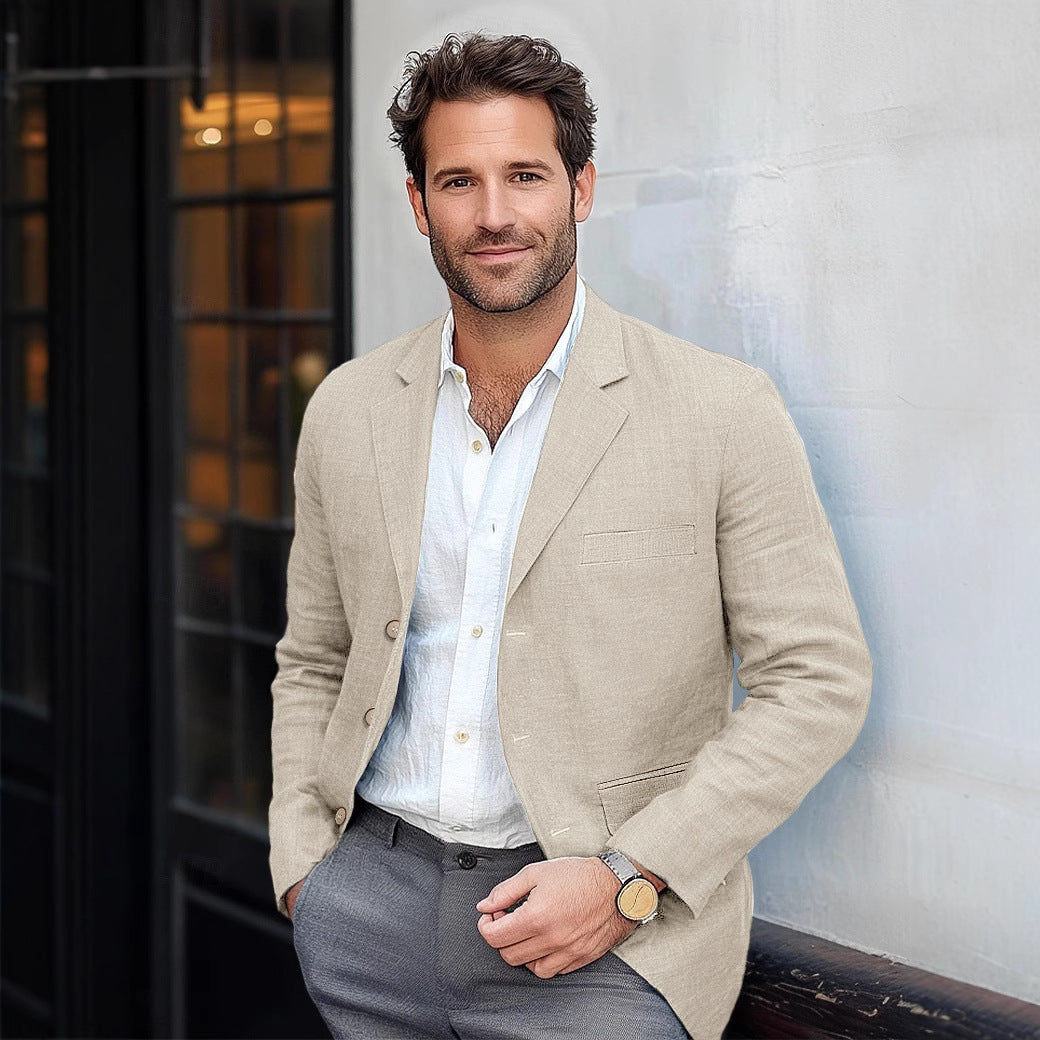 Men's Cotton And Linen Suit jacket