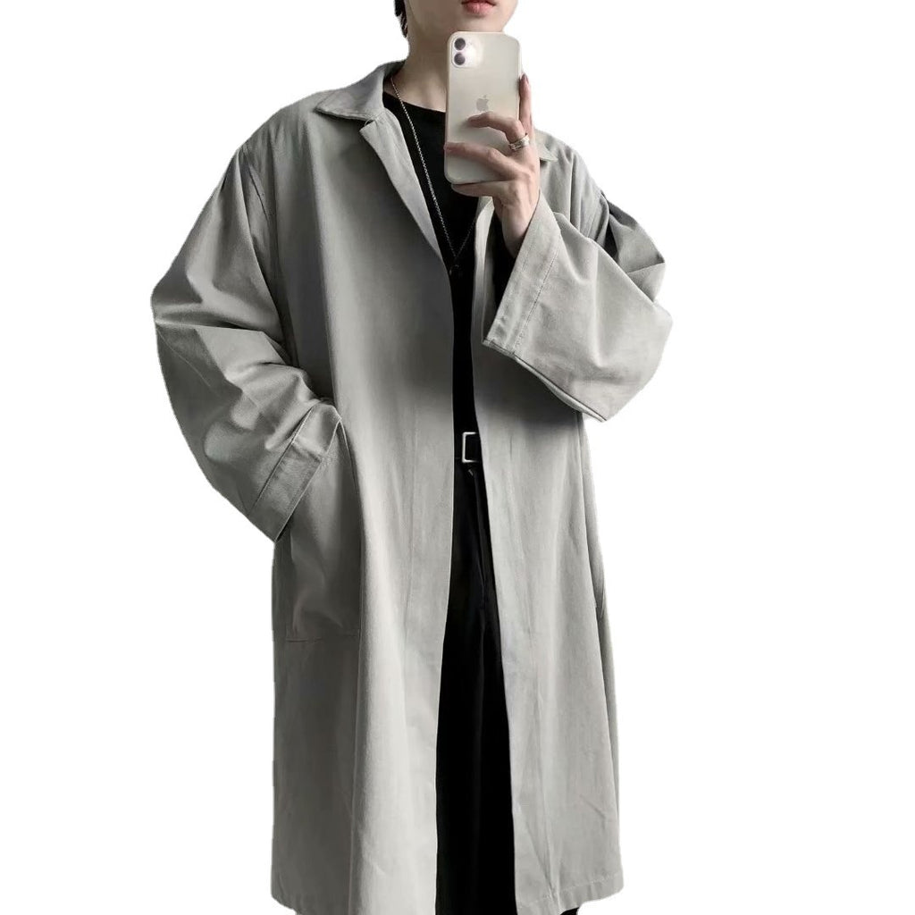 Autumn Thin Overknee Trench Coat Men's