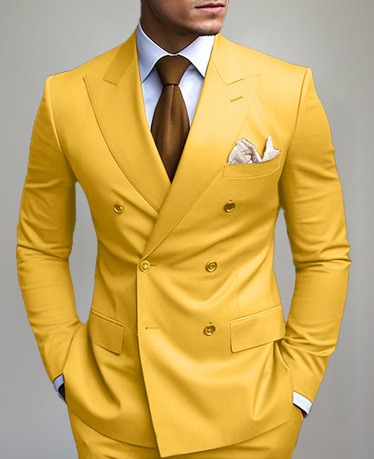 Men's Printed Posterior Median Split Suit Jacket