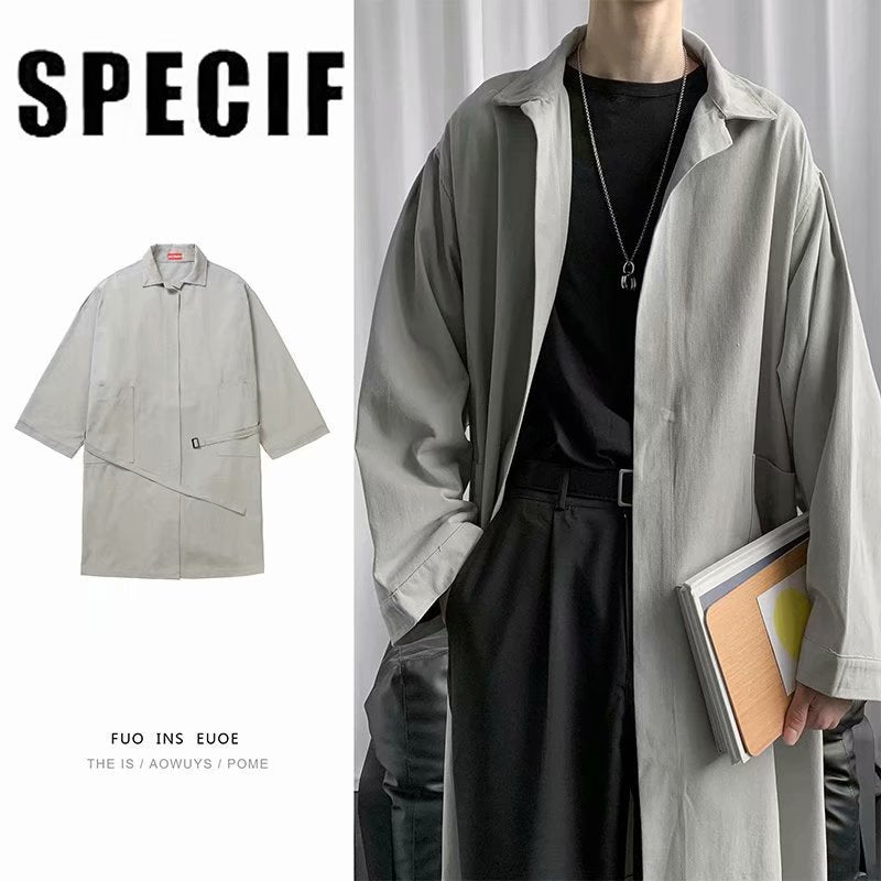Autumn Thin Overknee Trench Coat Men's