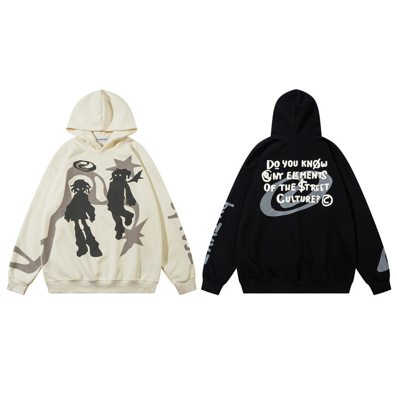 Creative Cartoon Foam Printed Hoodie