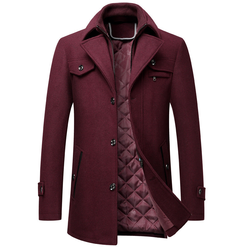 Men's Woolen Thickened Overcoat Jacket