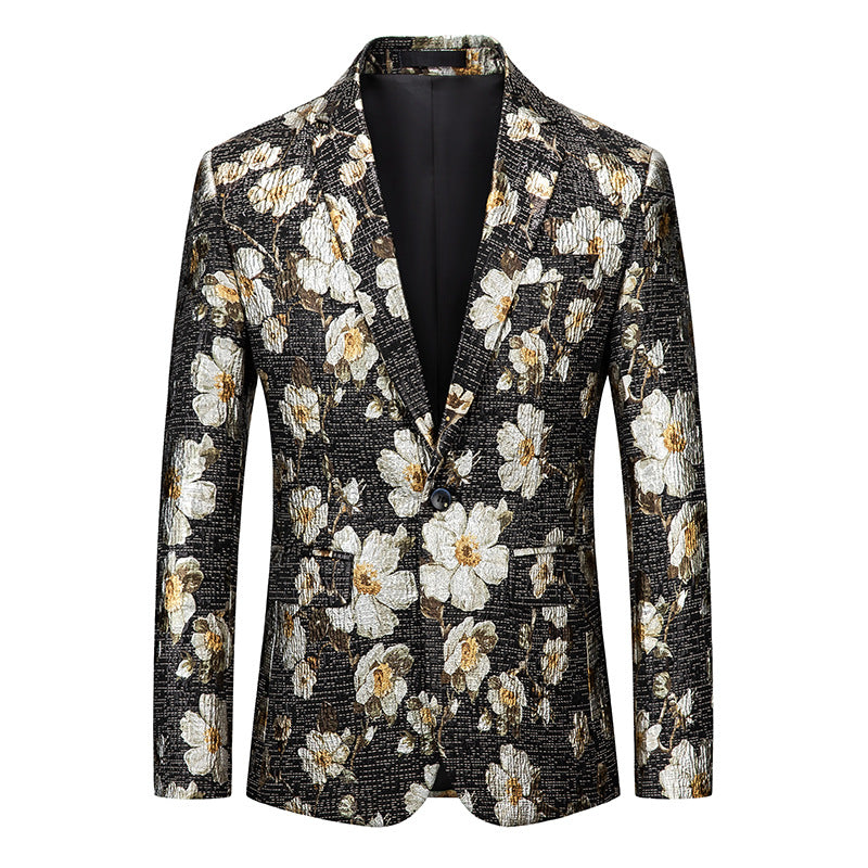 Men's Simple Printed Suit Jacket
