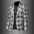 Plaid Three-dimensional Slim Fit suit jacket