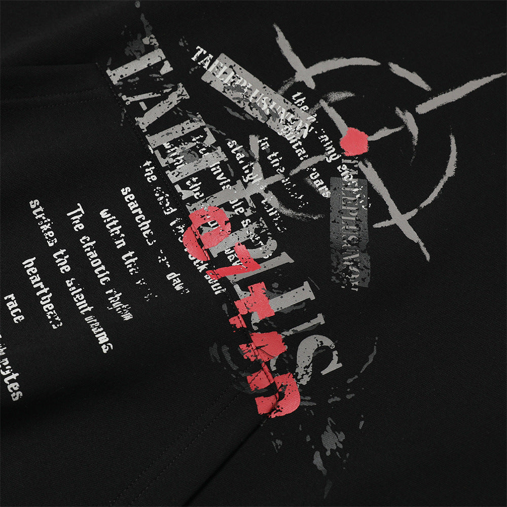 Printed Two-piece Pullover Patchwork Hoodie Men