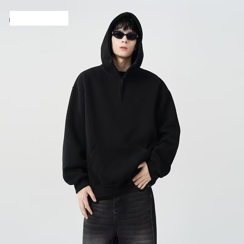 Men's Casual All-match Hooded Fleece Lined Sweater