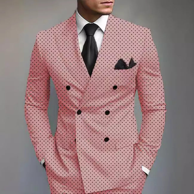 Men's Printed Posterior Median Split Suit Jacket