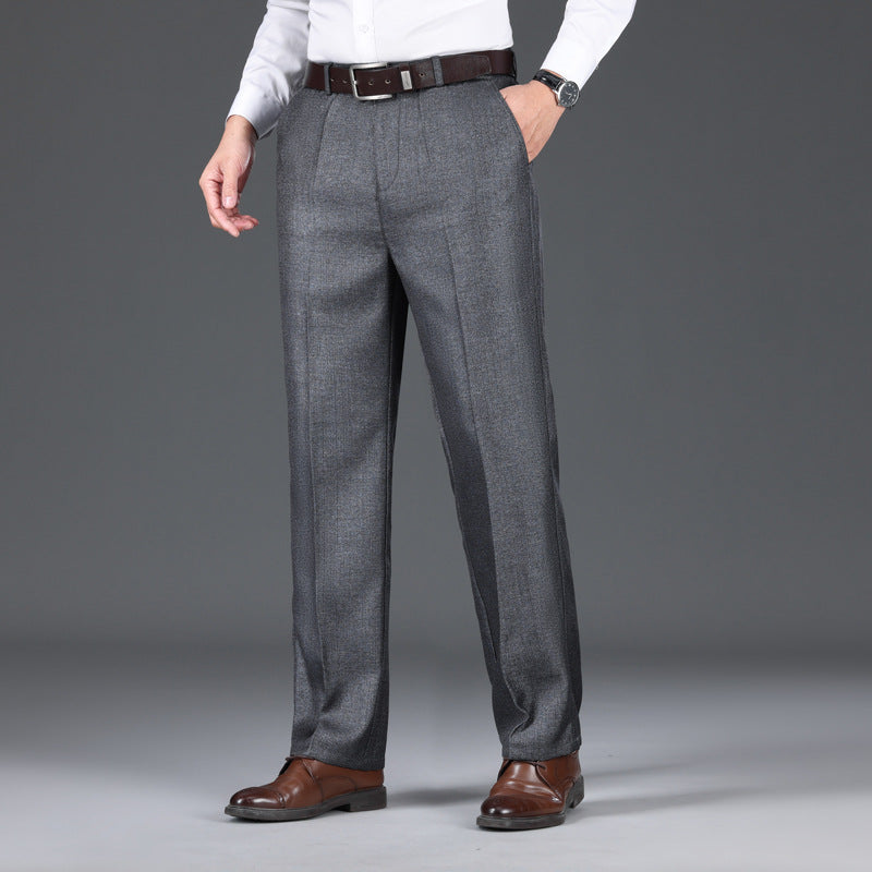 Men's Casual Pants Loose Straight Business Trousers