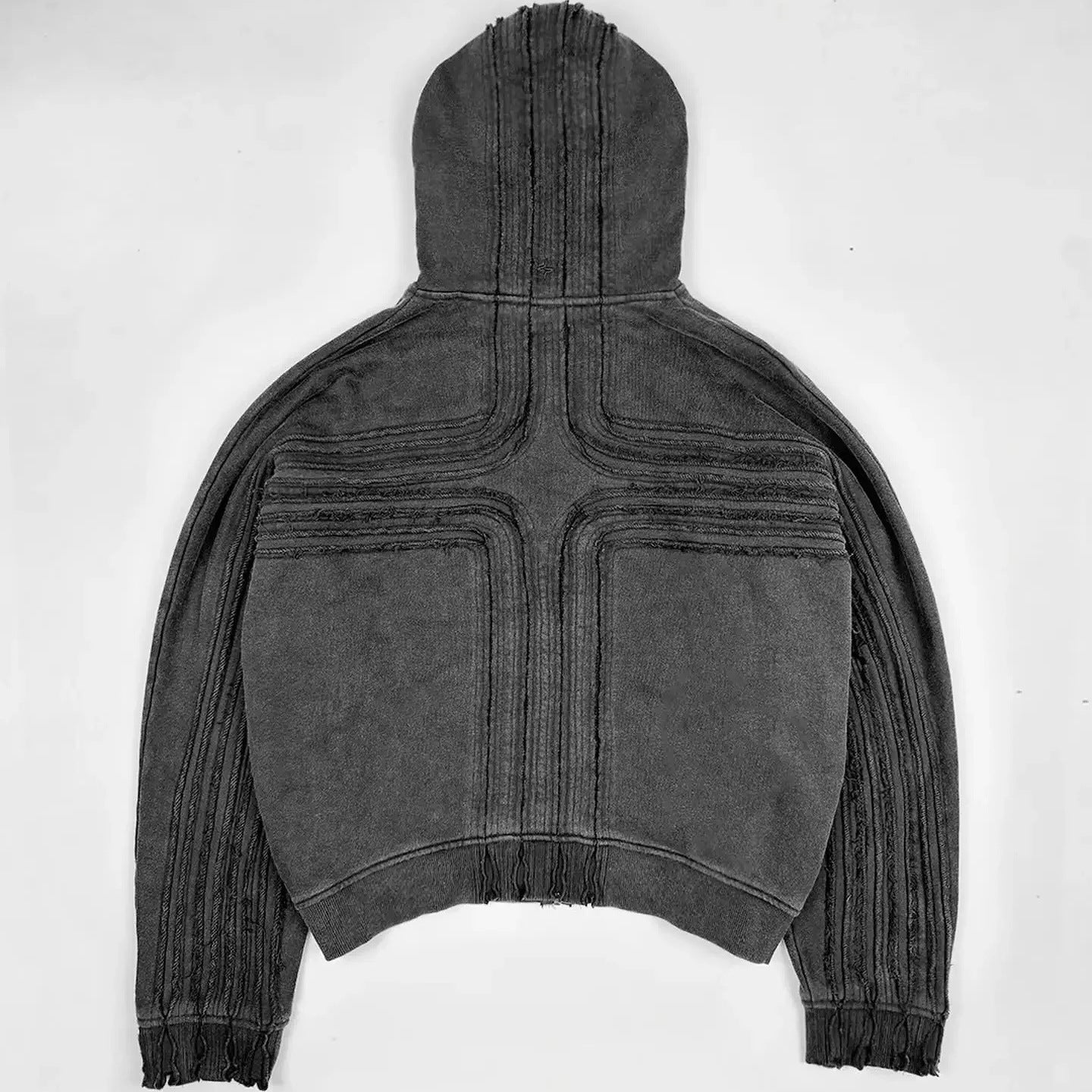 Street Heavy Cotton Loose Hand Frayed hoodie