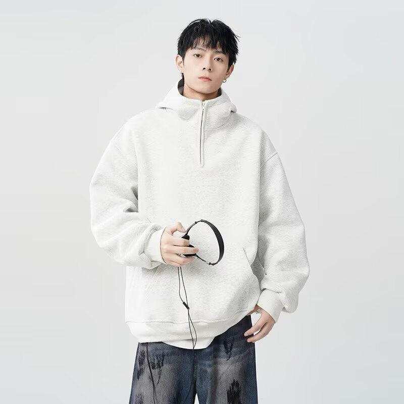 Men's Casual All-match Hooded Fleece Lined Sweater