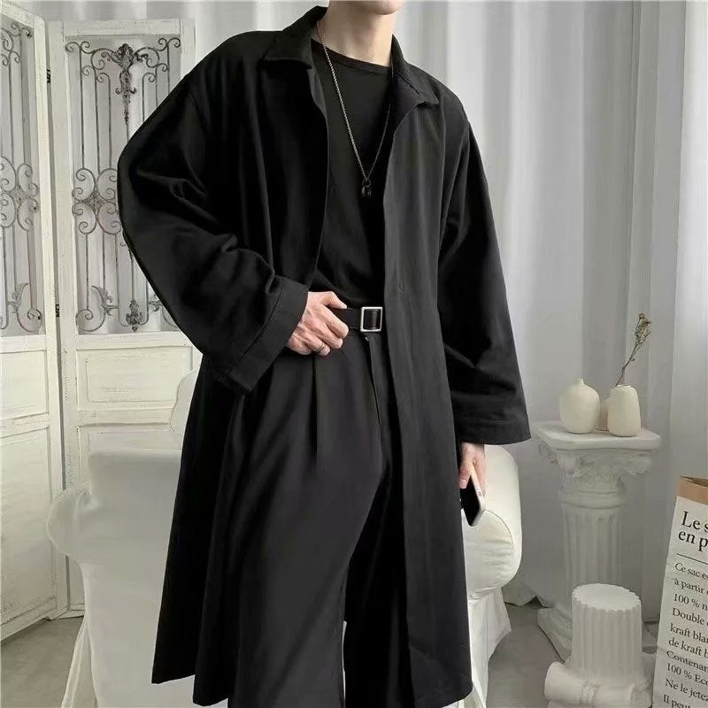 Autumn Thin Overknee Trench Coat Men's