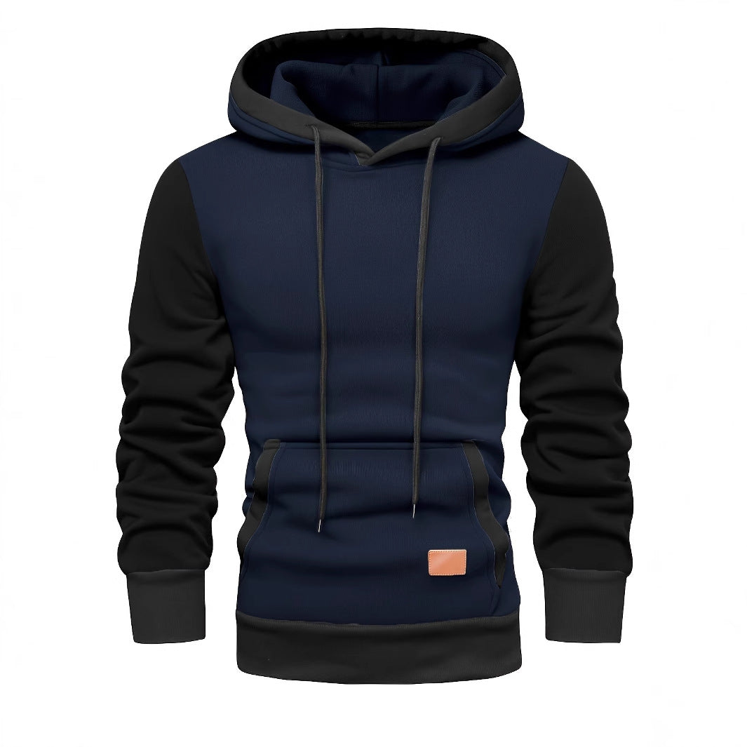 Men's Color Matching Color Contrast Stitching hoodie