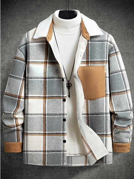 Men's Retro Outerwear Brushed Shirt Coat