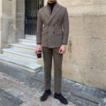 Houndstooth Double Breasted Slim Fit Men's Suit