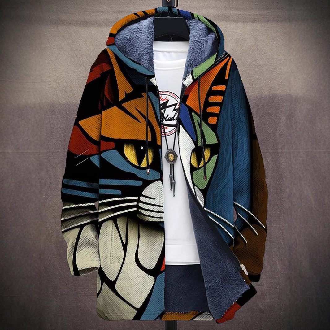 Men's Zipper Hooded Cardigan Cotton-padded Jacket