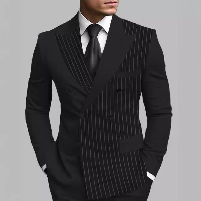 Men's Printed Posterior Median Split Suit Jacket