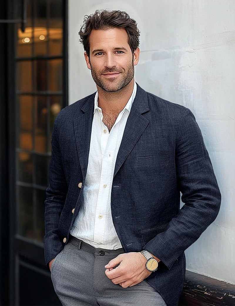 Men's Cotton And Linen Suit jacket