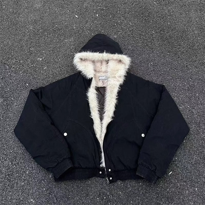 Winter Hooded Short Fur Collar hoodie