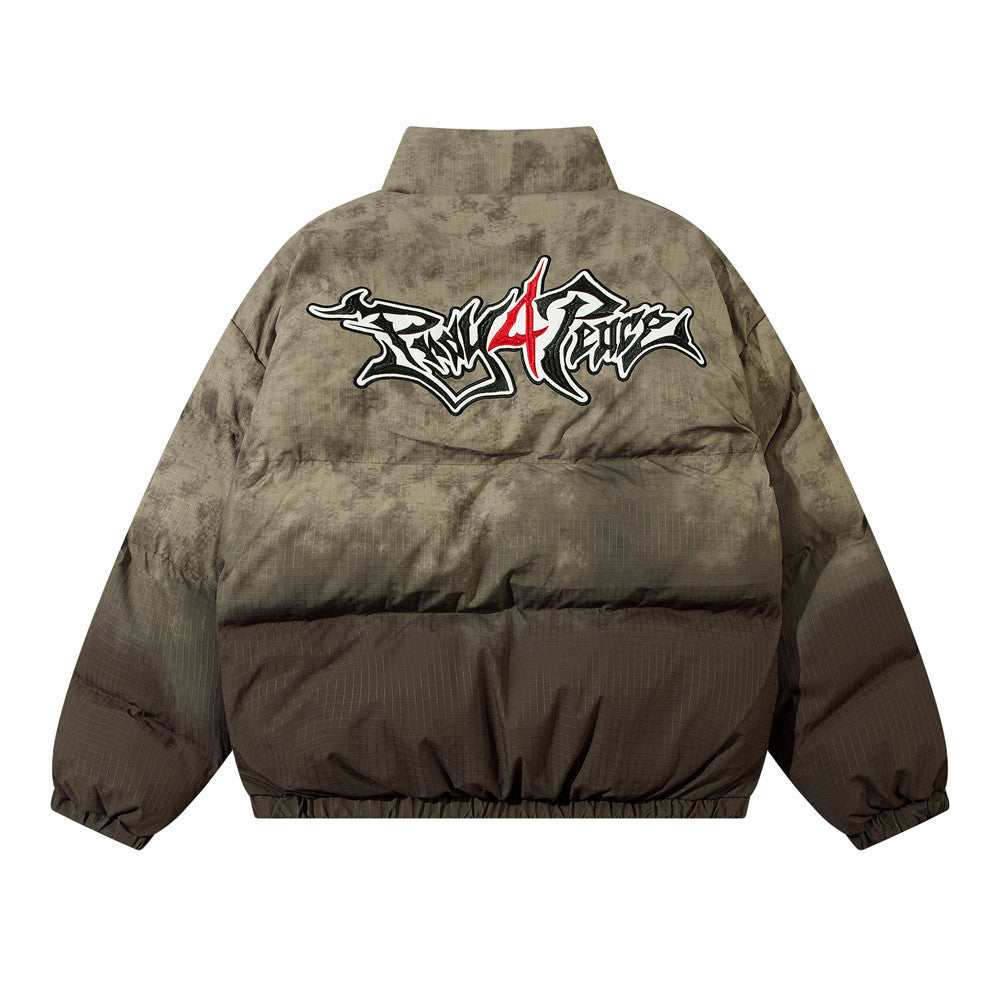 Gradient Cotton Embroidered Letter Bread jacket For Men