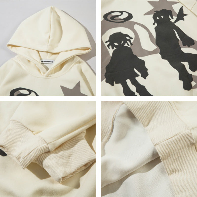Creative Cartoon Foam Printed Hoodie