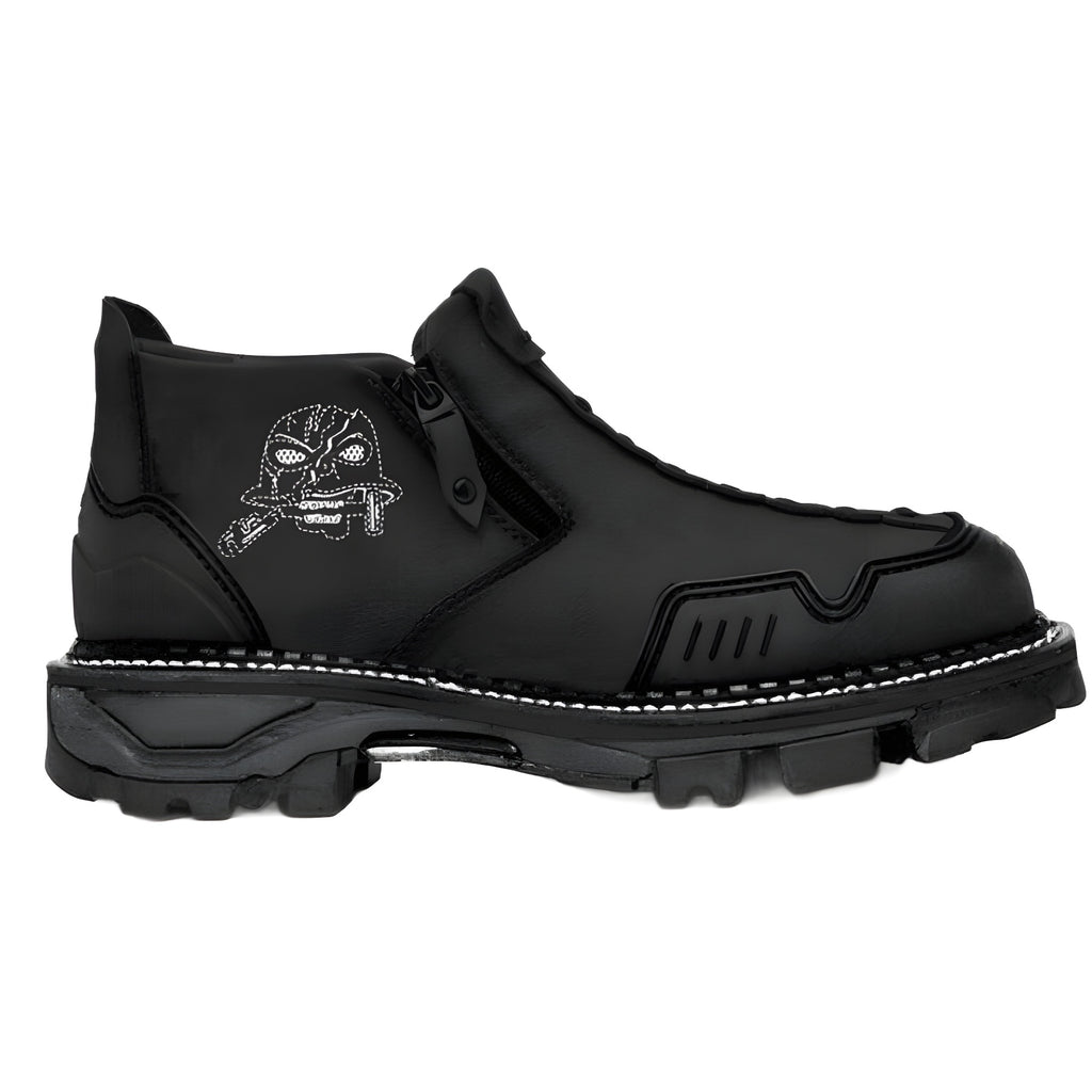 Men's Round Toe Large Size Side Zipper Martin Boots