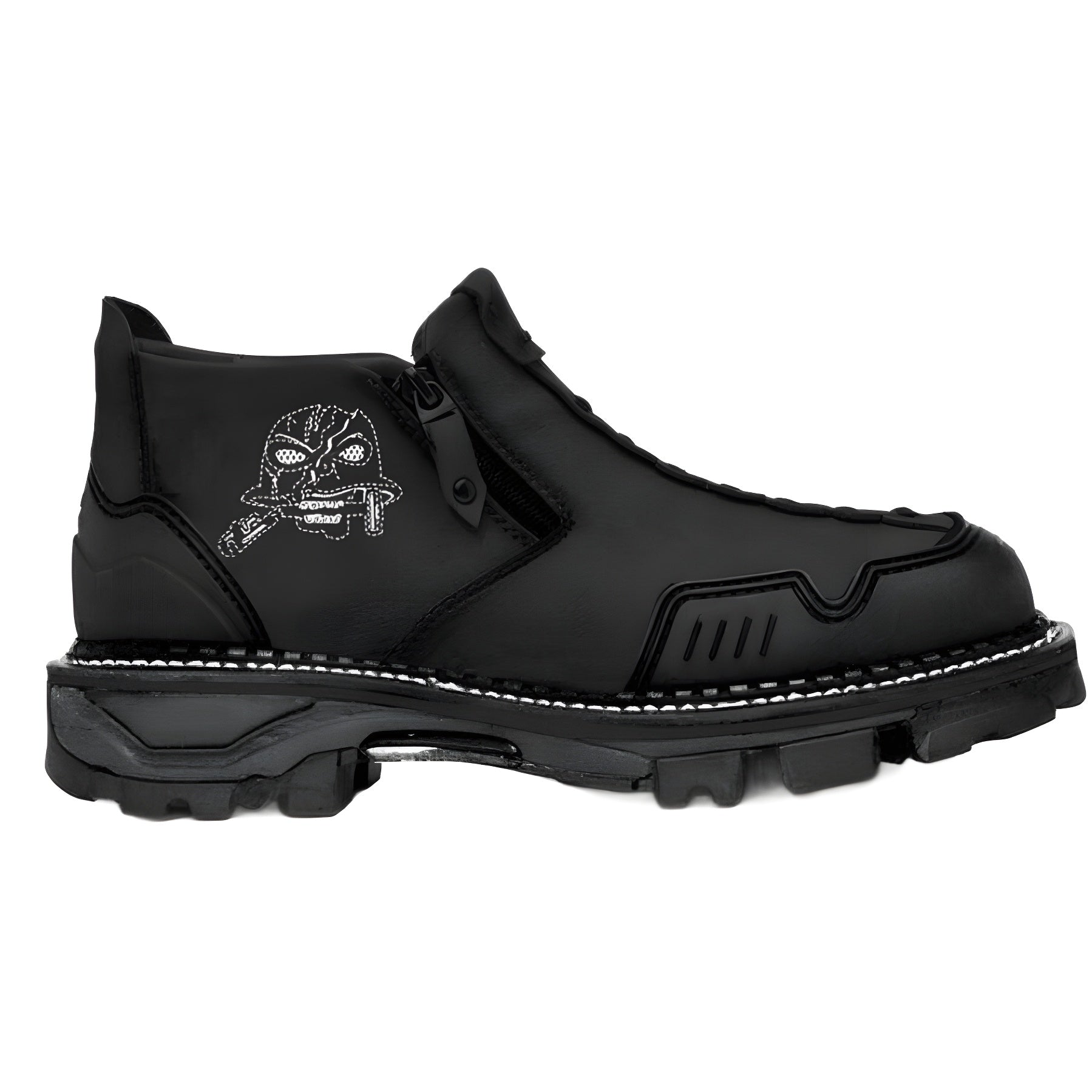 Men's Round Toe Large Size Side Zipper Martin Boots