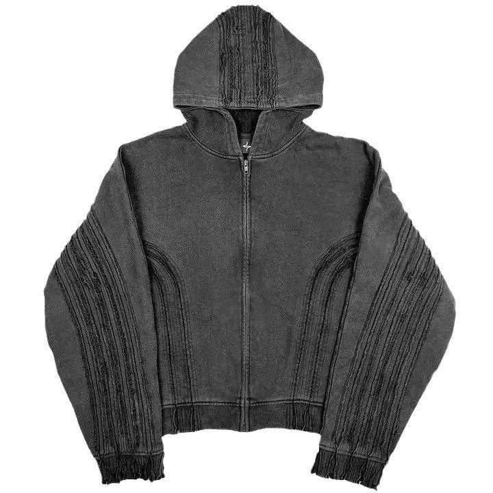 Street Heavy Cotton Loose Hand Frayed hoodie