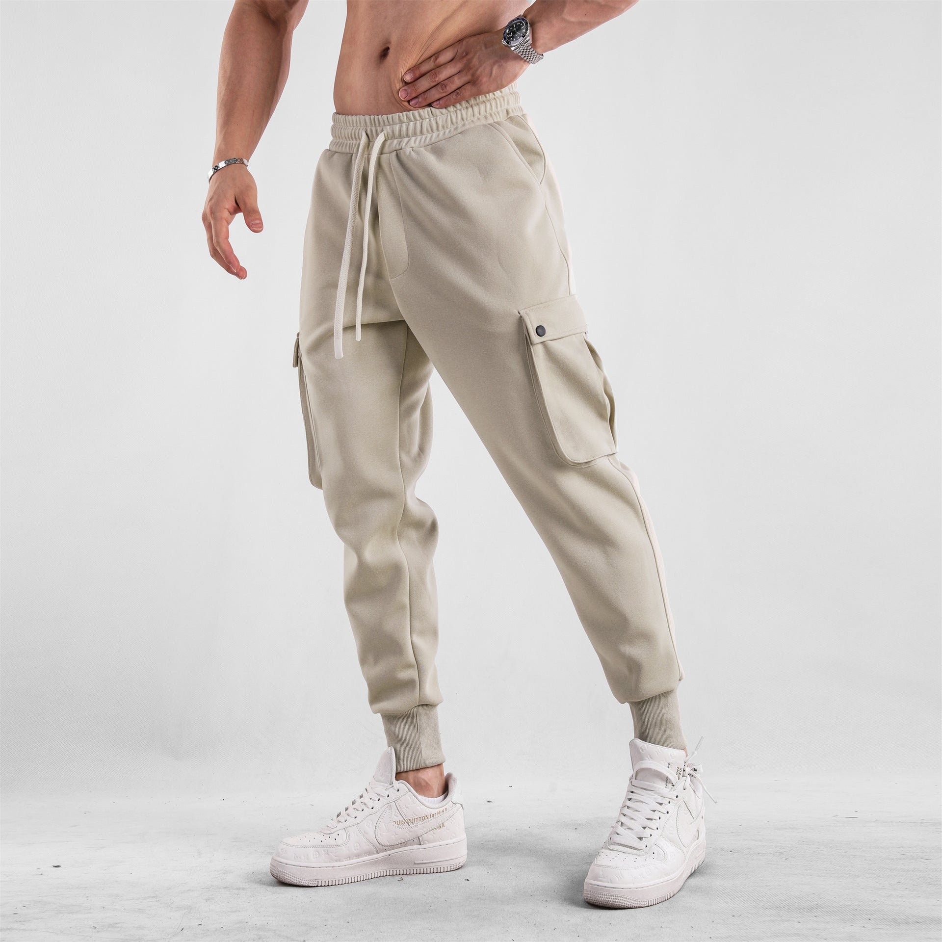 Men's Loose Close Up Ankle-tied American Trousers