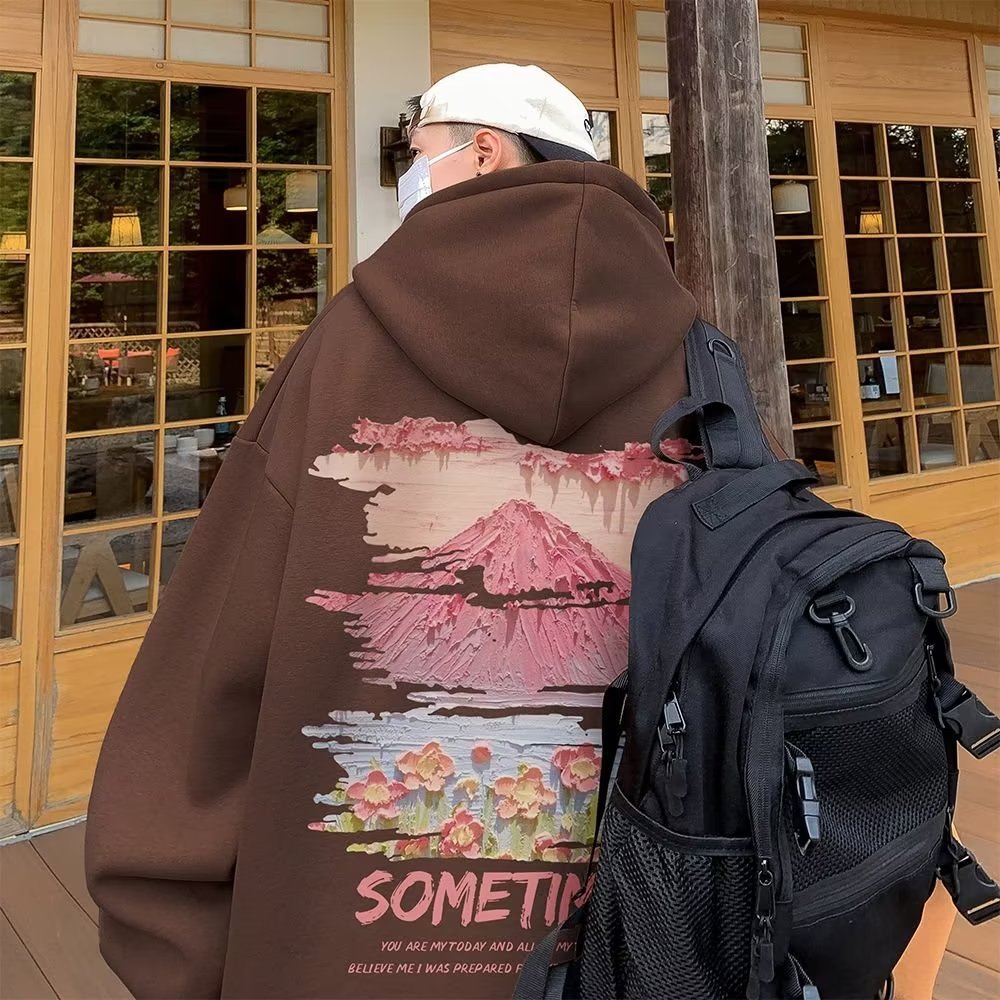 American Retro Hooded Sweater for couples