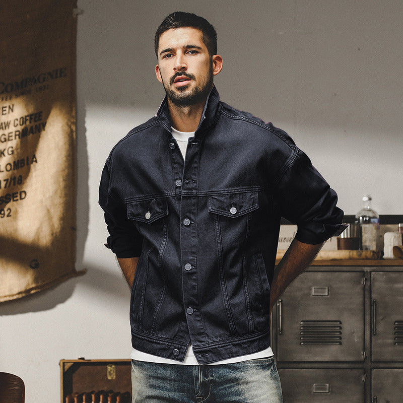 Classic Vintage Denim Jacket Men