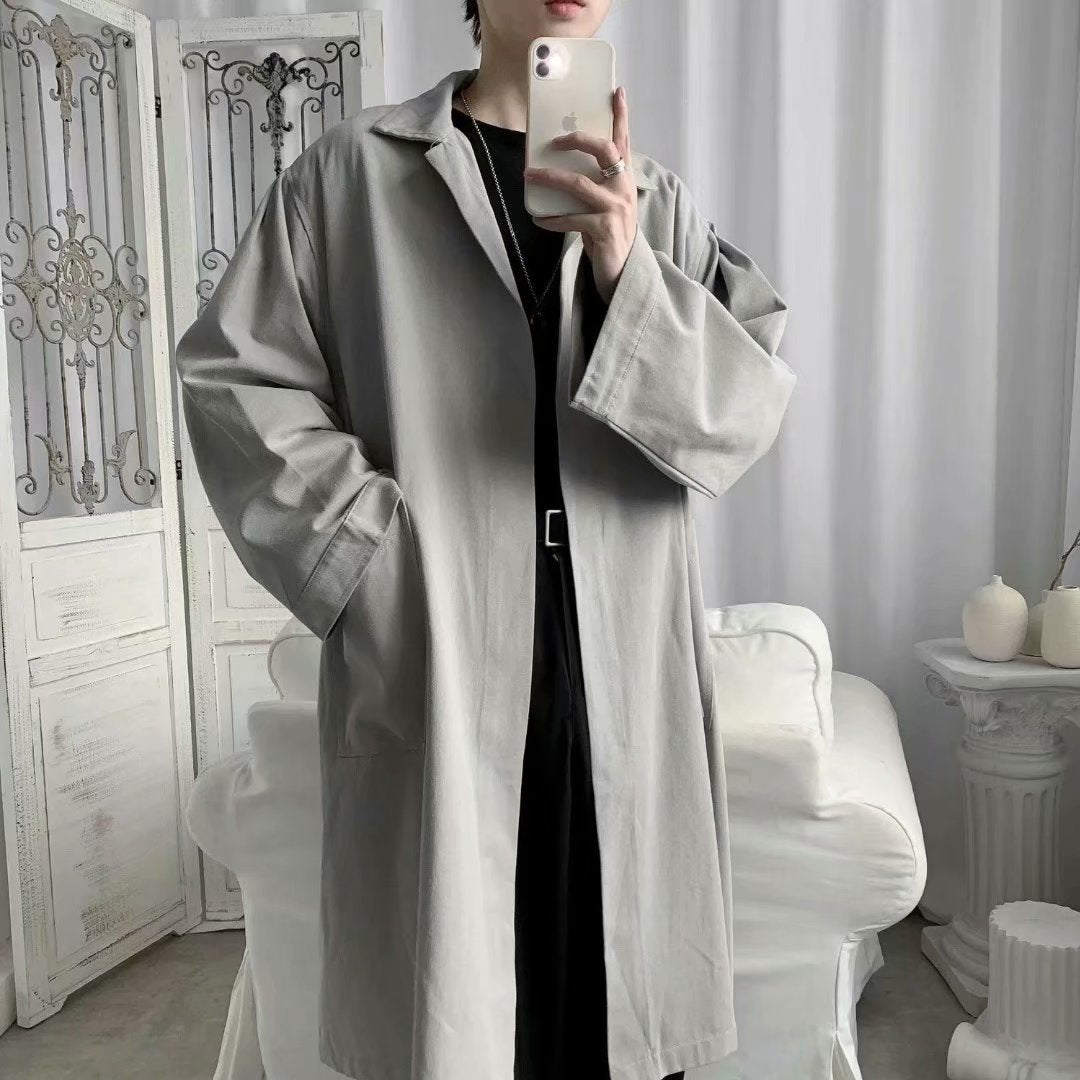 Autumn Thin Overknee Trench Coat Men's