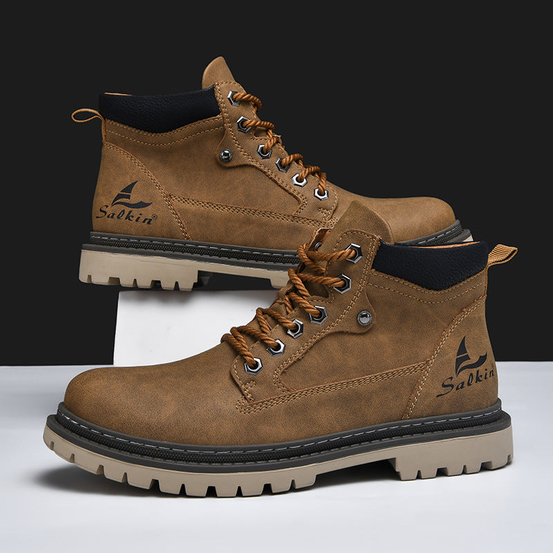 Men's Mid-Top Autumn British Style Worker Boots