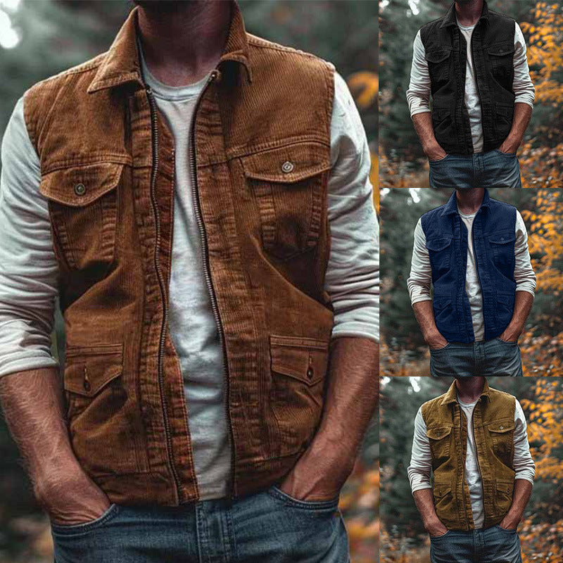 Retro Waistcoat Vest Casual Men