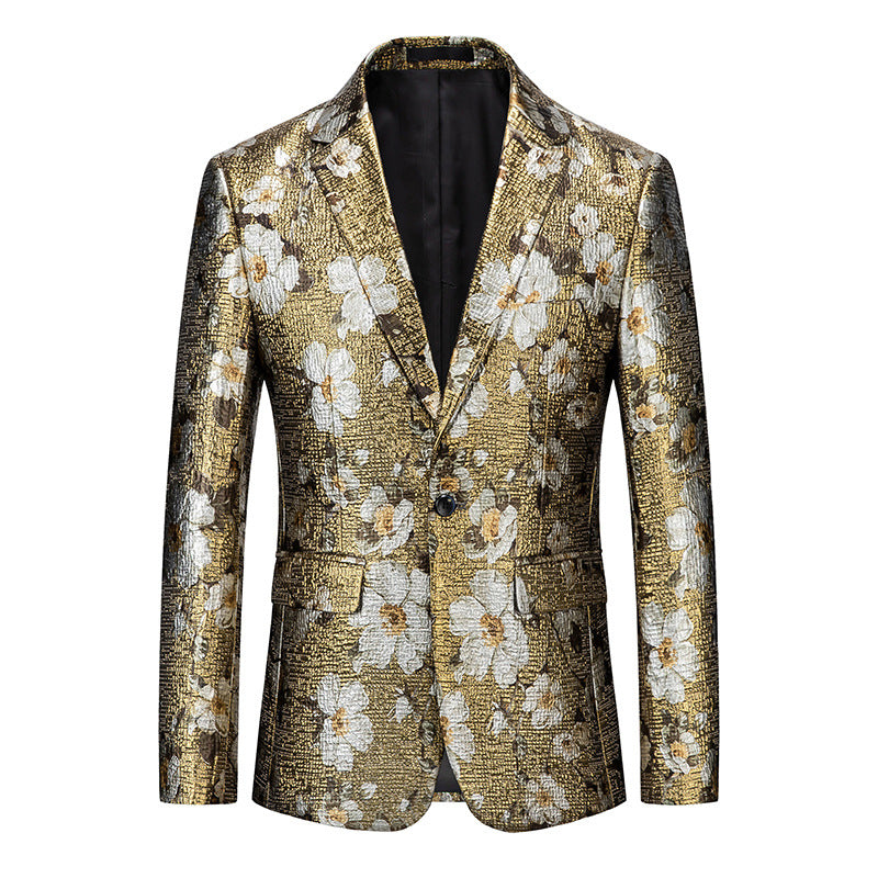 Men's Simple Printed Suit Jacket