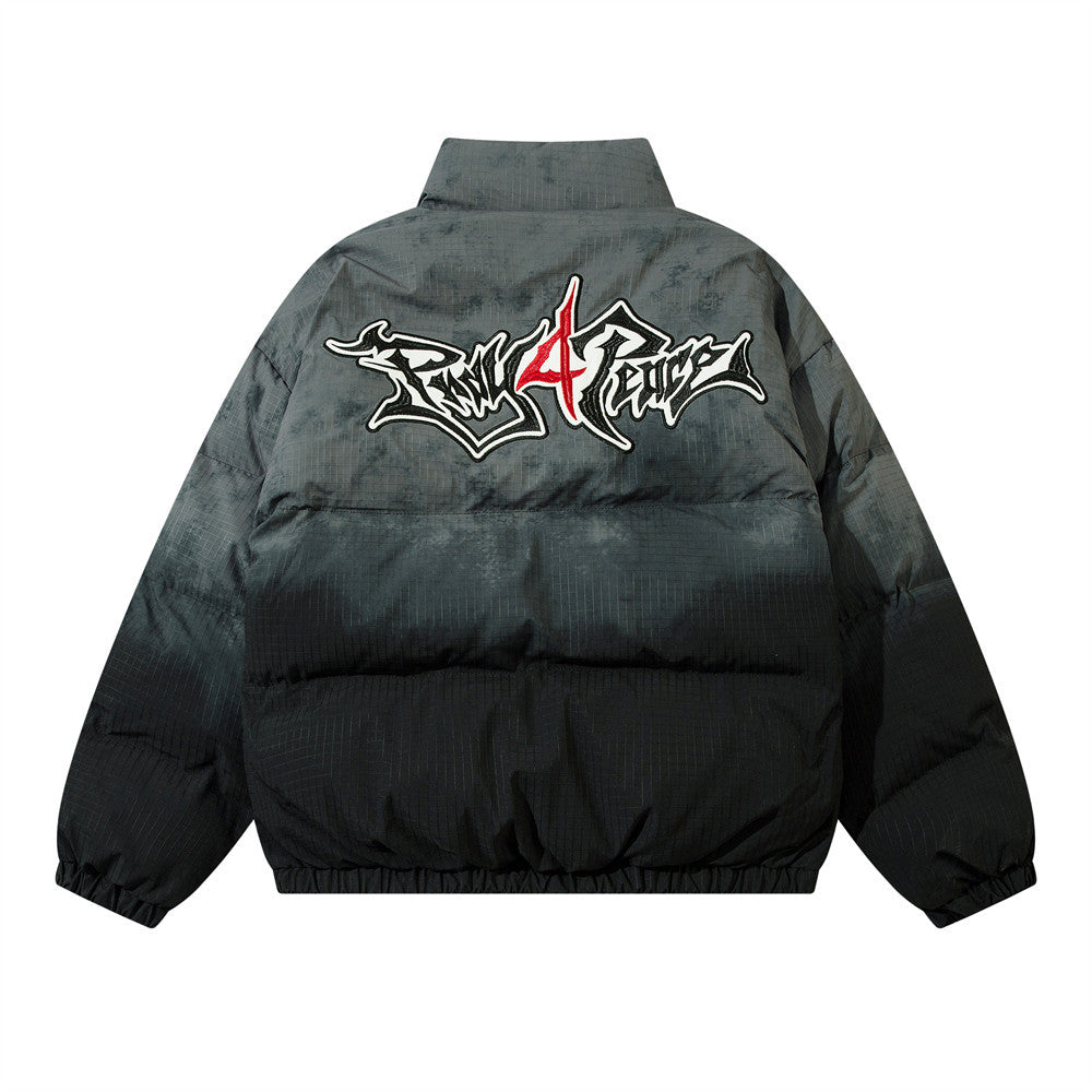 Gradient Cotton Embroidered Letter Bread jacket For Men
