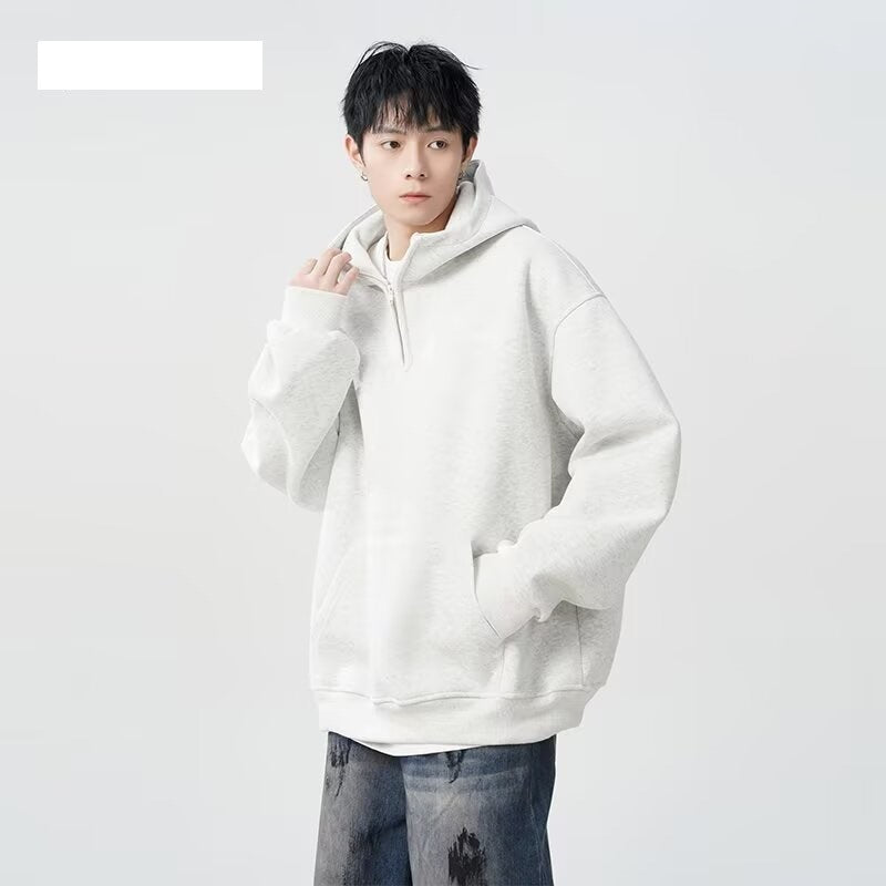 Men's Casual All-match Hooded Fleece Lined Sweater