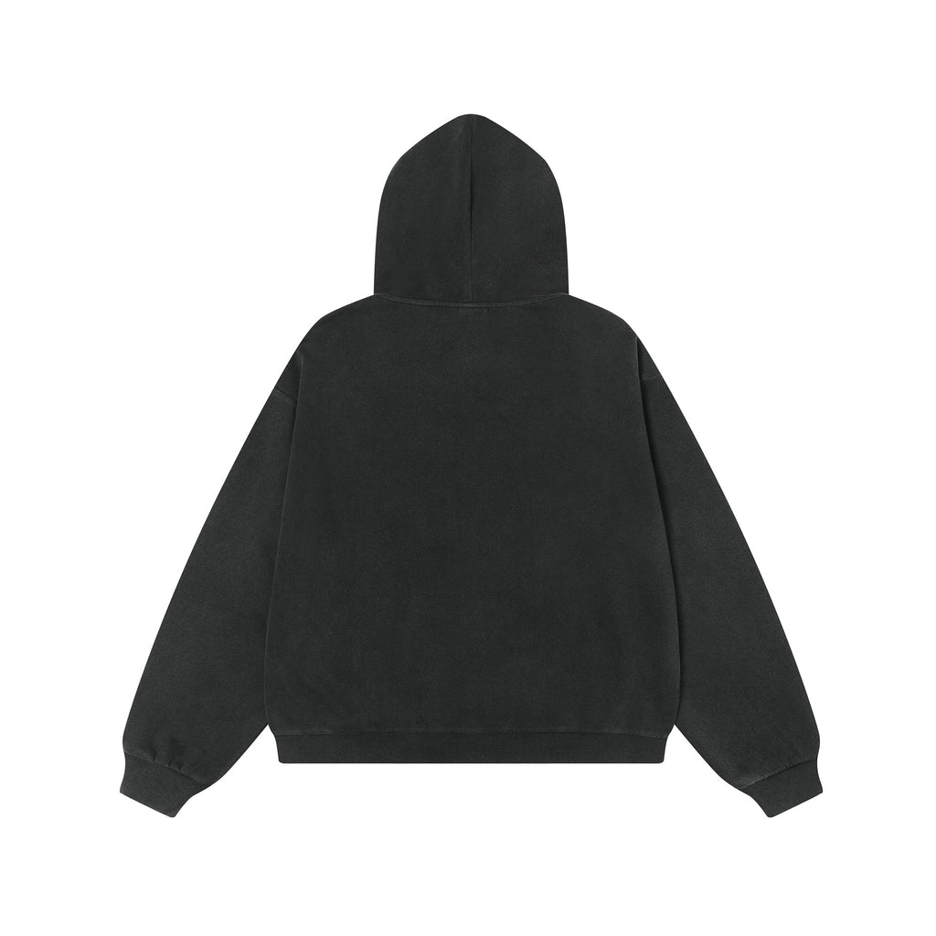 College Style Retro Washed Hoodie Coat Cardigan Zipper Sweater