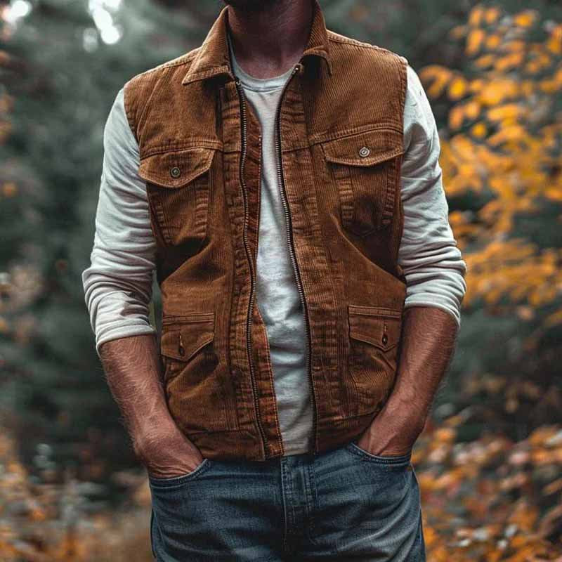 Retro Waistcoat Vest Casual Men