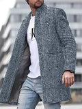 Casual Coat Woolen Printed Fashionable Jacket Men
