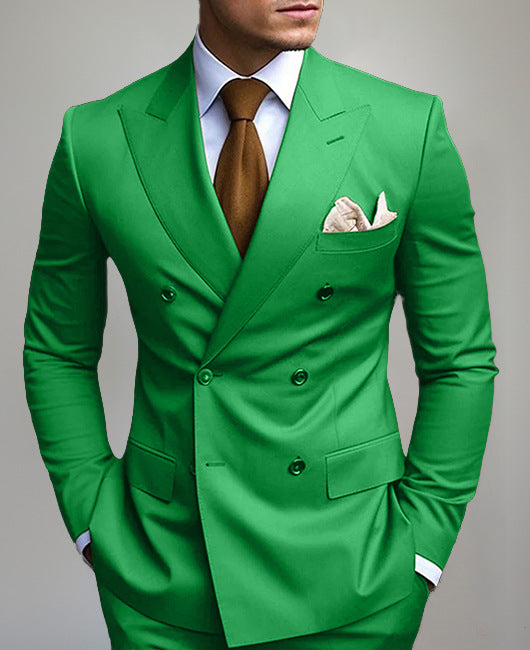 Men's Printed Posterior Median Split Suit Jacket