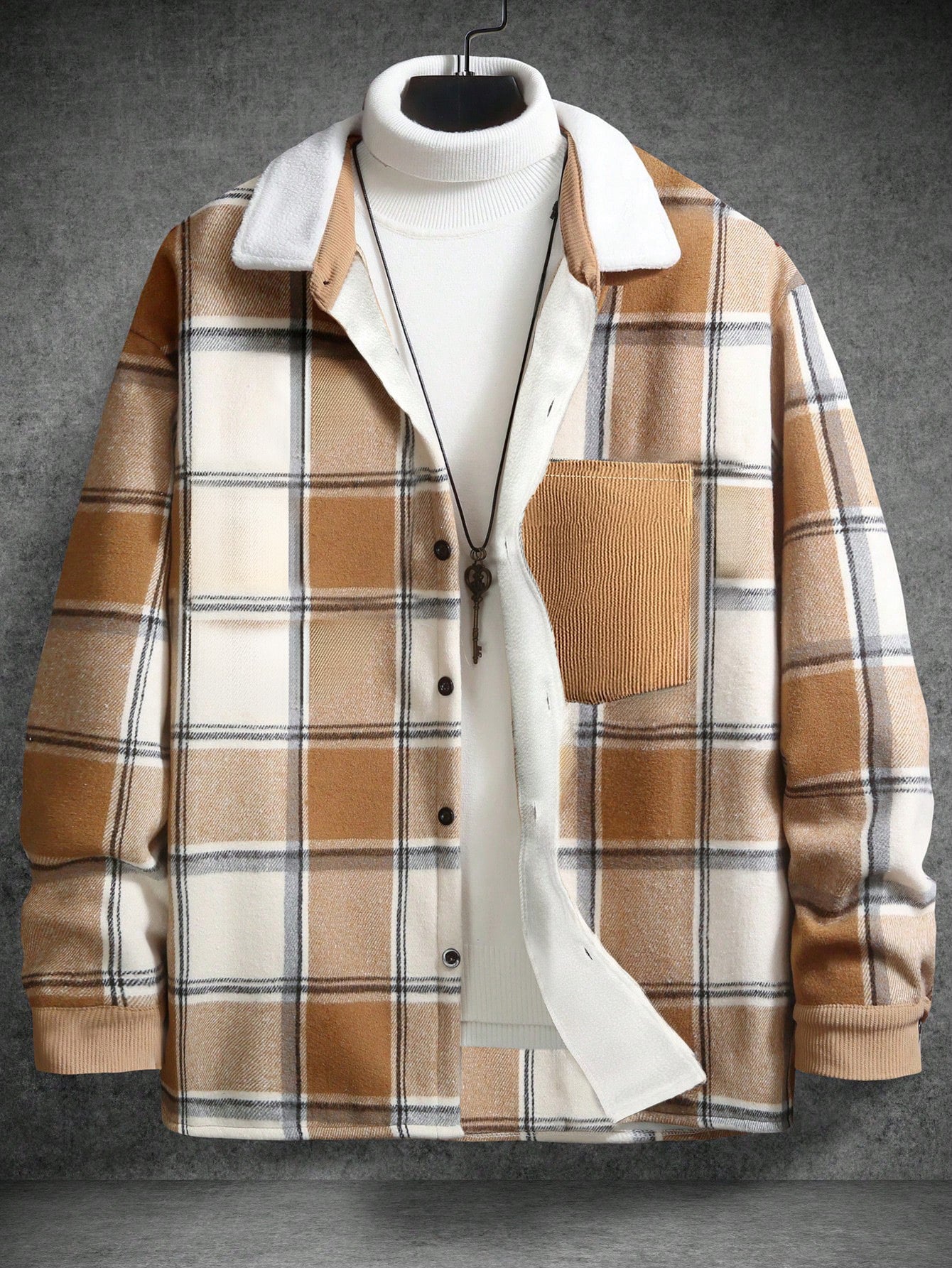 Men's Retro Outerwear Brushed Shirt Coat