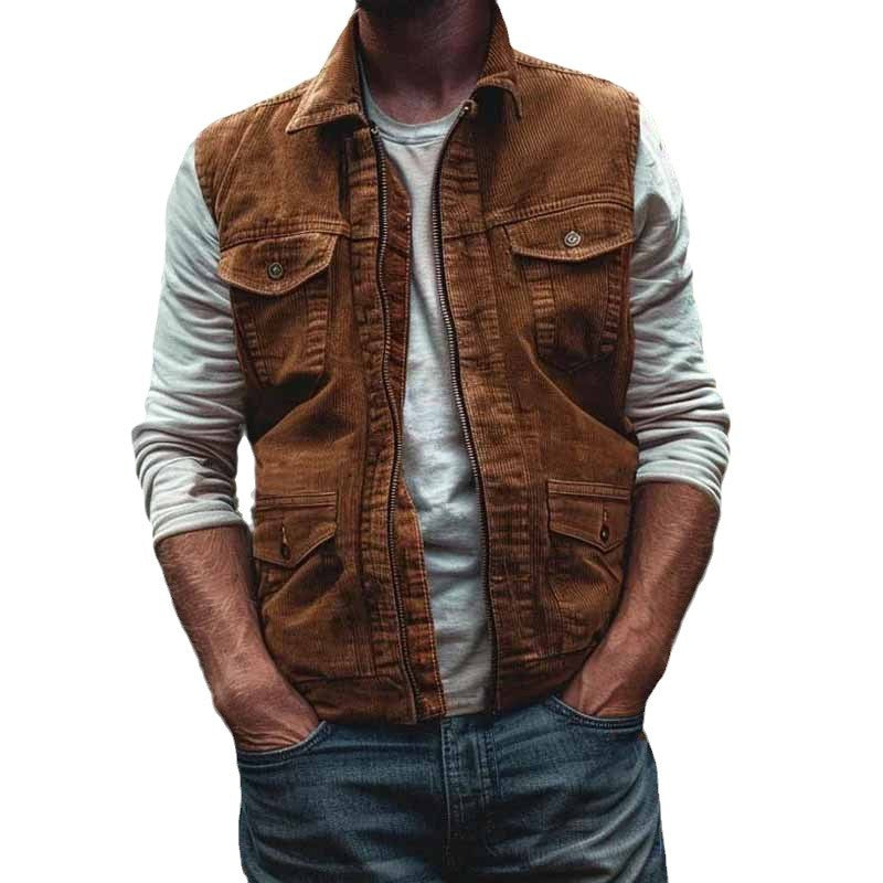 Retro Waistcoat Vest Casual Men
