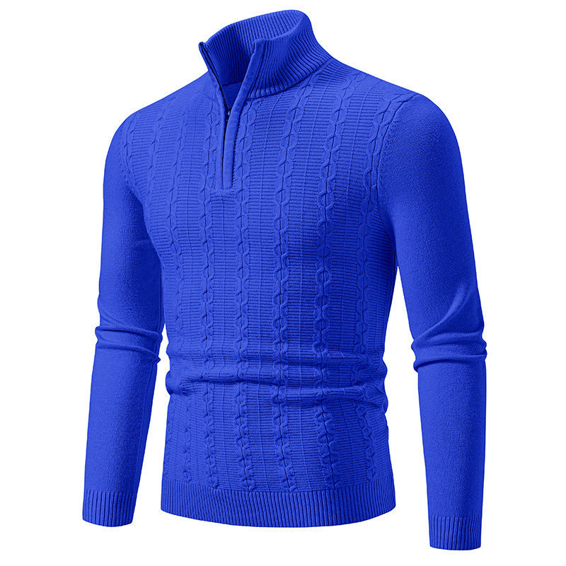 Casual Simple Stand-up Collar Slim Fit Men's Knitwear Sweater