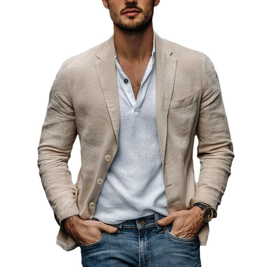 Men's Cotton And Linen Suit jacket