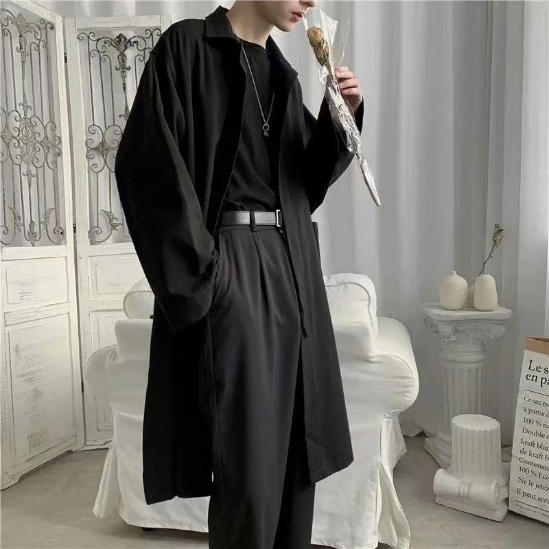 Autumn Thin Overknee Trench Coat Men's