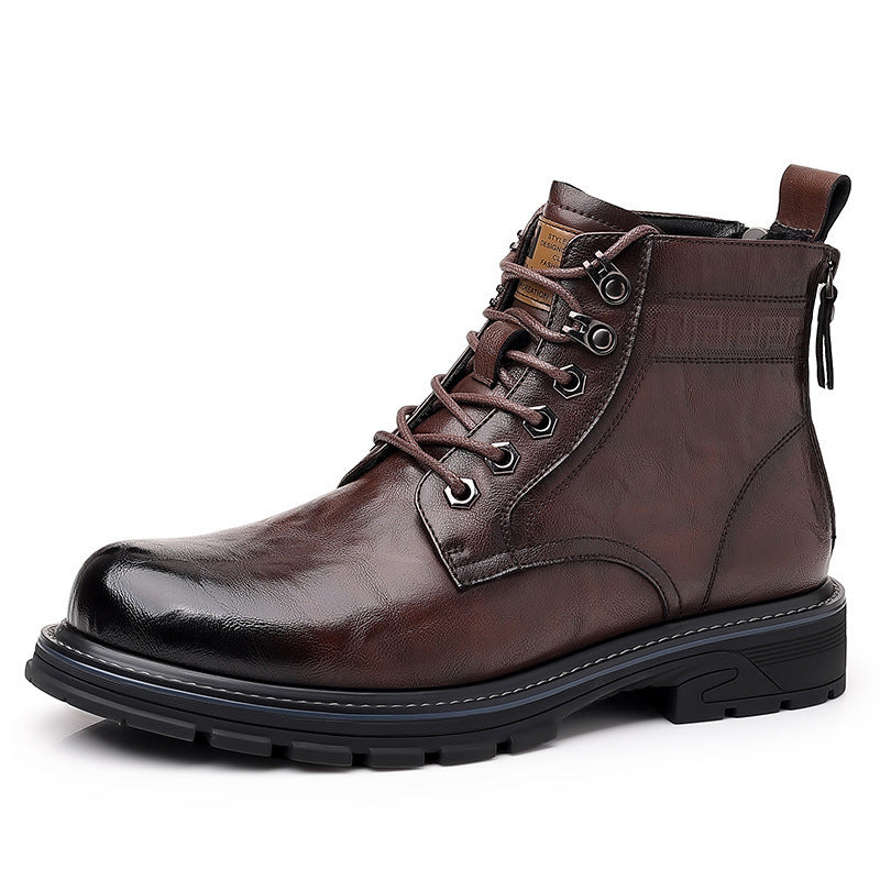 British Style All-matching Work Ankle Haulage Motor Leather Boots