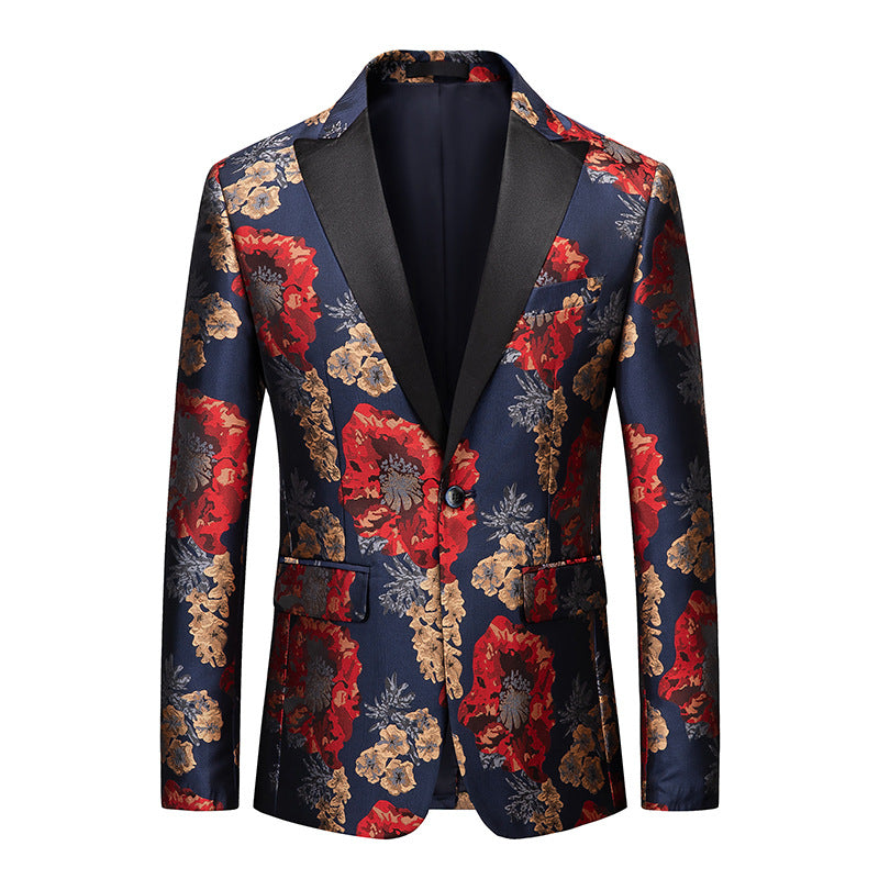 Men's Simple Printed Suit Jacket