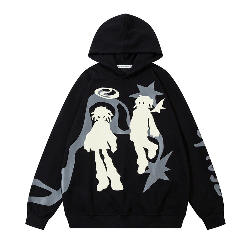 Creative Cartoon Foam Printed Hoodie