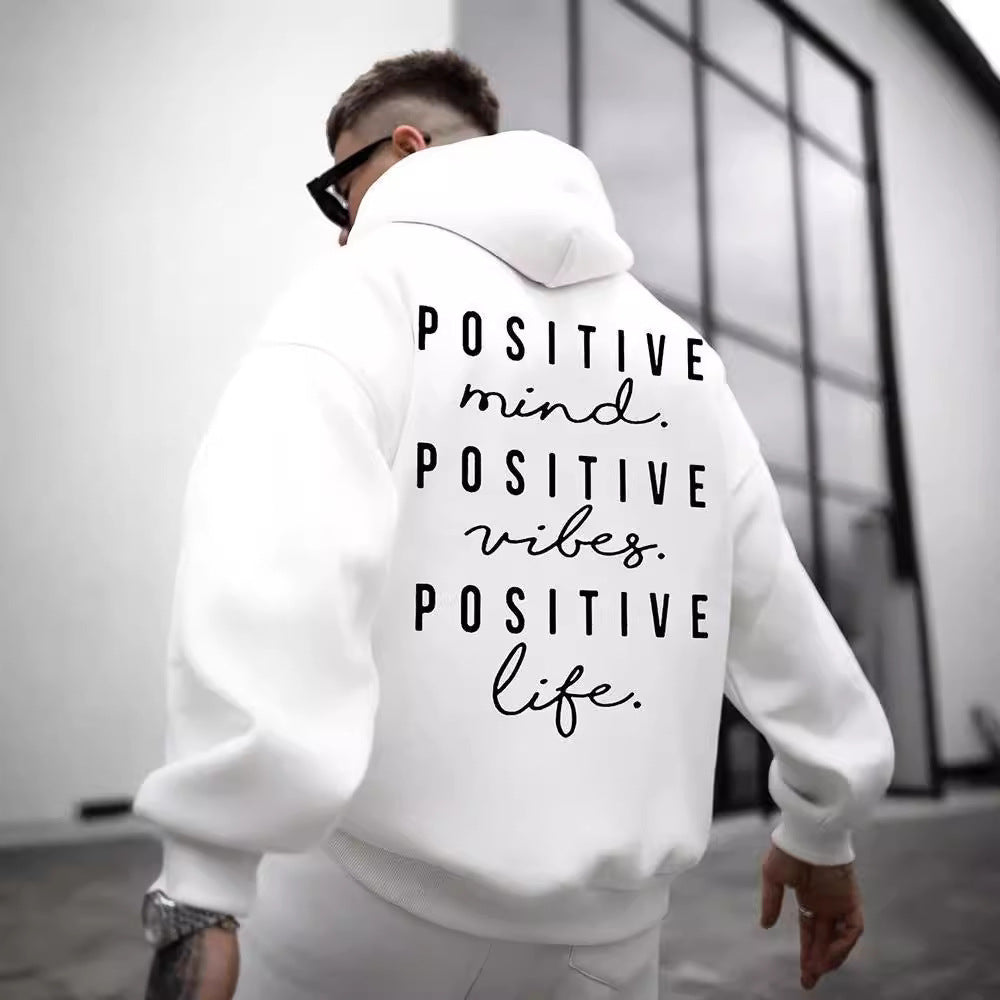 Fall Winter English Letter Print Hoodie