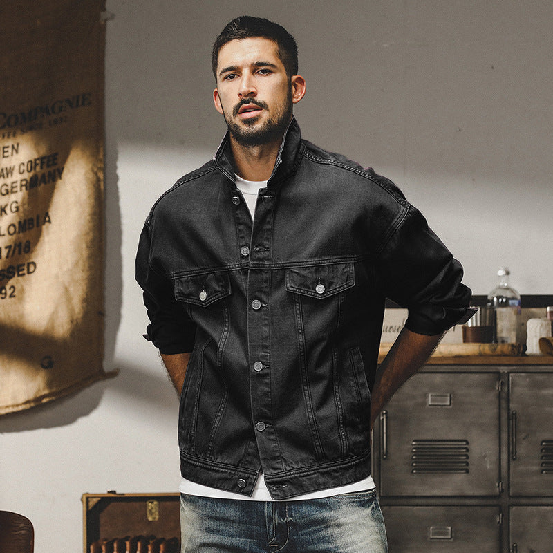 Classic Vintage Denim Jacket Men